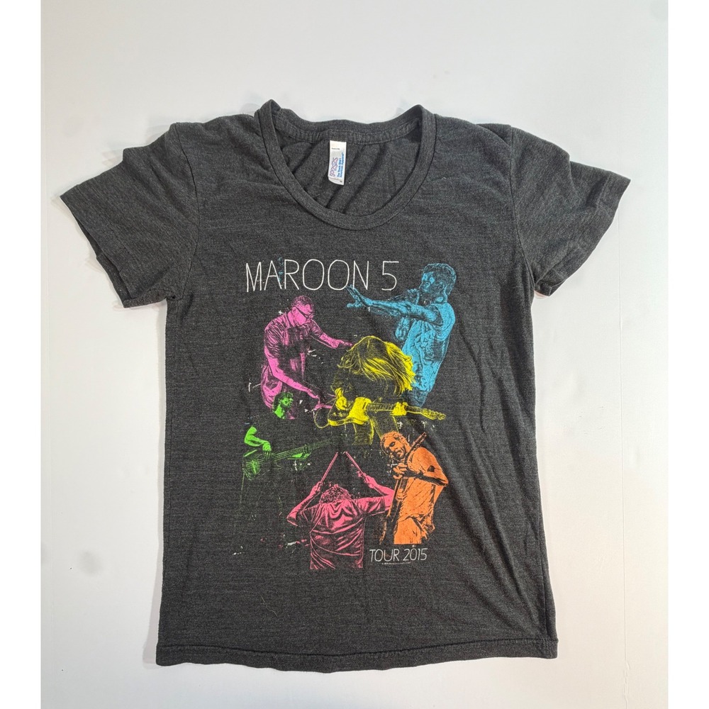 Maroon 5 Tour 2015 Graphic T-Shirt American Apparel Charcoal Gray Medium